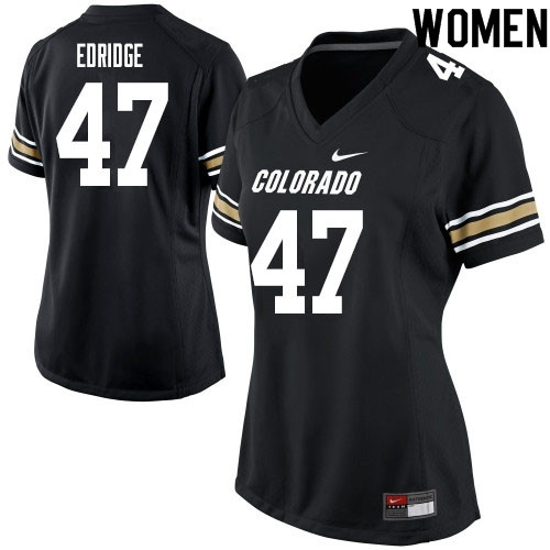 Women #47 Nick Edridge Colorado Buffaloes College Football Jerseys Sale-Black - Click Image to Close